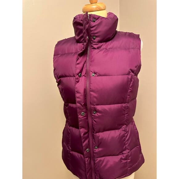 Eddie Bauer Womens Premium Goose Down Puffer Vest Plum Purple Sz Small - Picture 2 of 8